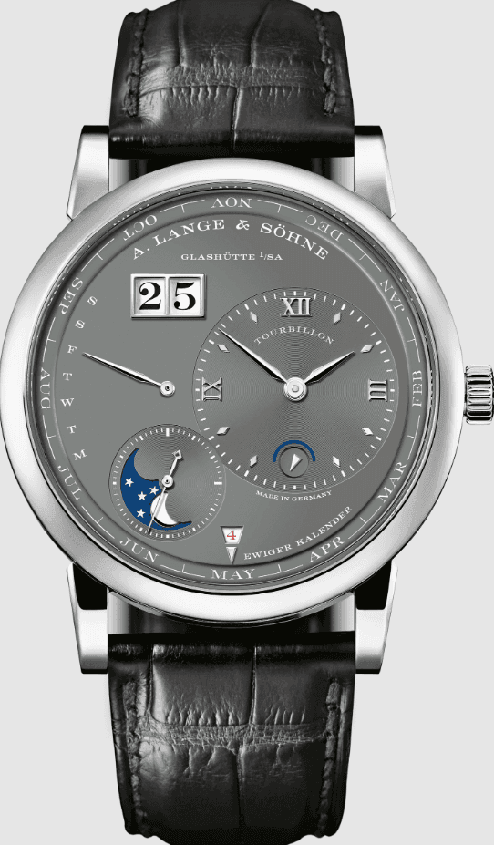 LANGE 1 TOURBILLON EWIGER KALENDER in 750er Weißgold